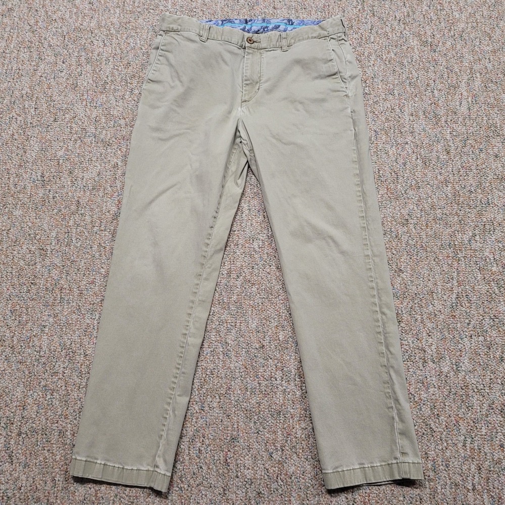 Tommy Bahama Boracay Chino Pants Mens 35x30 Khaki Tan‎ Stretch Cotton Trousers
